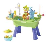 Sand And Water Table With Lid And Accessories Educational Beach Toys - Kids Electric Water Table, For Preschoolers Backyard Patio Beach Camping Daycare Home Bathroom Playroom Birthday