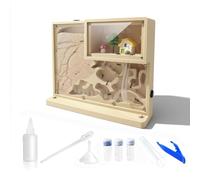 Sand Ant Farm Castle for Kids,Live Ant Habitat Kit with Nutrient Sand - Interactive Ant Colony Observation Terrarium STEM Educational Science Kit for Adults, Students (Yellow)