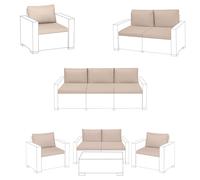(Sand, Armchair - 2 Pieces) Keter Cushions Patio Garden Pads Rattan Furniture