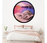 Sand Art Liquid Motion, 360° Rotate Wall Mounted Moving Sand Art Decor, 3D Dynamic Sand Painting Deep Sea Sandscape Glass Crafts Solid Wood Frame, Relaxing Relieve Depression