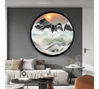 Sand Art Liquid Motion, 360° Rotate Wall Mounted Sand Art, Dynamic Sand Picture Moving Sand Art, Round Glass 3D Deep Sea Sandscape,Relaxing Relieve Depression, Home Office Work Room Decor(B,17.3IN)