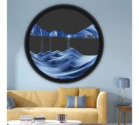 Sand Art Liquid Motion, 360° Rotate Wall Mounted Sand Art, Dynamic Sand Picture Moving Sand Art, Round Glass 3D Deep Sea Sandscape,Relaxing Relieve Depression, Home Office Work Room Decor(N,11.4IN)
