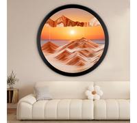 Sand Art Liquid Motion, 360° Rotate Wall Mounted Sand Art, Dynamic Sand Picture Moving Sand Art, Round Glass 3D Deep Sea Sandscape,Relaxing Relieve Depression, Home Office Work Room Decor(D,11.4IN)