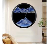 Sand Art Liquid Motion, 360° Rotation Moving Sand Art - Wall Mounted Rotate Sculpture for Home Office Decor - Glass Crafts Solid Wood Frame Relaxing Wall Decor