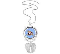 Sand Barbarous Monks Pendant Angel Wings Rotating Necklace Jewelry