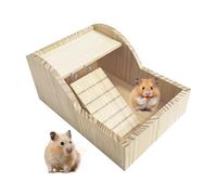 Sand Bath for Hamsters,Wooden Container with Ladder - Gerbils Bathing Toilet,for Small Pets Hamsters Gerbils Chinchillas Cage Indoor Home Bathroom Bedroom Living Room Small Animals