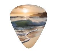 sand beach and waves guitar picks in three different thicknesses, suitable for electric guitar and band players