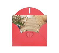 Sand Beach Palm Tree Greeting Card With Envelope, Birthday Card, Christmas Card, Invitation Card, 3 Colors
