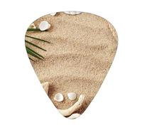 Sand Beach Palm Tree Print Guitar Picks,12 Pack Guitar Plectrums Thin, For Bass Electric Acoustic Guitars Ukulele