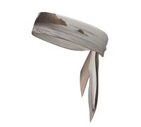 Sand Beach Palm Tree Print Sport Head Ties Headbands Bandanas Workout Hair Band Athletic Sweatbands for Running Tennis