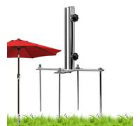 Sand Beach Umbrella Holder - Windproof Heavy Duty 4 Design | Umbrella Ground Spike and Weight for Outdoor Patio, Deck, Pool, Boat, Fishing, Vacation, Event and Party