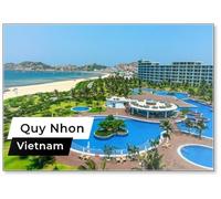 Sand Beach with Blue Sea at Sunny Day in Quy Nhon, Vietnam., Design 3, Fridge Magnet