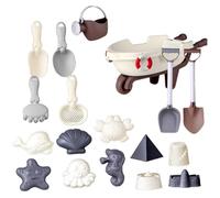 Sand BeachTruck & Accessories Set, 18PCS Bucket and Spade Collapsible with Sea Creature Molds, Pickup Truck, Bucket, Spade, Rake, Sandpit Toys, Summer Beach Games for Toddlers Children (C)