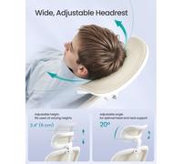 (Sand Beige) Office Chair, Ergonomic Mesh Chair with Double-Layer Mesh Back for Desk, Foldable Armrests