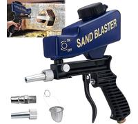 Sand Blaster Gun Kit for Air Compressor, Hand Held Sand Blaster for Metal Wood and Glass, Portable Sandblaster Rust Remover Pneumatic Up to 120 PSI, Soda Blaster Machine