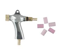 Sand Blaster Tool Kit with 5 Ceramic Nozzles for Air Sandblasting, Brass Handheld Box Blasting Gun Compatible with Glass Beads and Silica Media