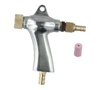 Sand Blaster Tool Kit with 5 Ceramic Nozzles for Air Sandblasting, Brass Handheld Box Blasting Gun Compatible with Glass Beads and Silica Media