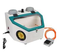 Sand Blasting Cabinet - Fine Blast Machine with Large Viewing Window, 8W LED Light, Double Spray Guns, Sturdy Steel for Rust Removal and Blasting