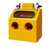 Sand Blasting Cabinet with Foot Pedal Control, 2 Barometers, 8W Lighting, Air Pressure Adjustable, Wet/Dry Sandblaster for Metal Rust Removal and Detail Finishing