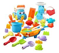 Sand Box Toys - Kids Beach Bucket Set, Digging Kit, 30-piece Castle Building Pack - Bright Multi Colour Assortment, Large Playset, Impactt Resistant ABS, High Qualiity Durrable - For Ou