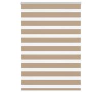 Brown Zebra Window Roller Blinds Day And Night Vision Dual Layer Multiple Sizes