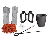 Sand Casting Set with 5 Lbs Petrobond Clay Sand Tongs. Safety Gloves, Graphite Crucible, Mold Frames, Parting Powder, & Flux for Melting Gold Silver Aluminum Brass Bronze Copper Metals
