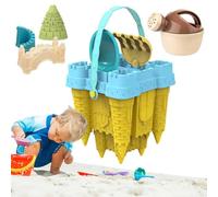 Sand Castle Set - ABS, Beach Toys 8 Piece Shaping Set Mesh Bag | Eco-friendly Construction Stencils, Child Safe Sculpting Tools, for T