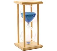 sand clock, Wooden Hourglass Timer For Sandglass 15/30/45/60 Minutes Decoration For Children Room Birthday Tea Coffee Table Book Shelf School Game Ornament Fram(Wood Frame Blue Sand,60 minutes)