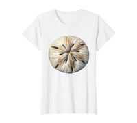 Sand Dollar Seashell Value Graphic T-Shirt, Women, White, L