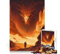 Sand Dragon Gate Hard Jigsaw Puzzle for Adults 1000 Pieces Fine Logic Toy Calm Fun Neat Edge Thoughtful Gift (38x52cm)
