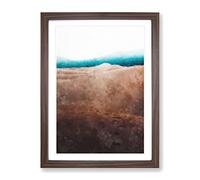 Sand Dune In New Mexico Painting Modern Framed Wall Art Print, Ready to Hang Picture for Living Room Bedroom Home Office Décor, Walnut A4 (34 x 25 cm)