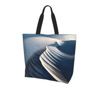 Sand Dune Ripples Print Large Women Tote Bag,Stylish Waterproof Ladies Shoulder Bag, Folding Beach Travel Bag for Work,Shopping