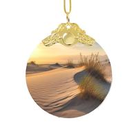 Sand Dunes Glass Christmas Tree Ornaments 2025 Round Hanging Pendant Xmas Tree Decorations for Party Wedding Fireplace Outdoor