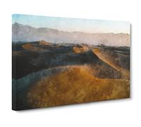 Sand Dunes In Death Valley Painting Modern Art Canvas Wall Art Print Ready to Hang, Framed Picture for Living Room Bedroom Home Office Décor, 30x20 Inch (76x50 cm)