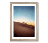 Sand Dunes in Egypt in Abstract Framed Print | A2 Oak Framed Wall Art | Ready to Hang | Abstract Fantasy Picture | Living Room Bedroom Lounge Office