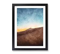 Sand Dunes In Egypt Painting Modern Framed Print | A2 Black Framed Wall Art | Ready to Hang | Modern Historical Picture | Living Room Bedroom Lounge Office