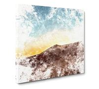 Sand Dunes in Egypt Watercolour Modern Canvas Wall Art Print Ready to Hang, Framed Picture for Living Room Bedroom Home Office Décor, 14x14 Inch (35x35 cm)