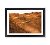 Sand Dunes in Morocco Painting Framed Print | A2 Black Framed Wall Art | Ready to Hang | Modern Historical Picture | Living Room Bedroom Lounge Office