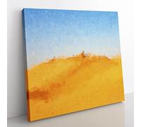 Sand Dunes in Southern California in Abstract Modern Canvas Wall Art Print Ready to Hang, Framed Picture for Living Room Bedroom Home Office Décor, 35x35 cm (14x14 Inch)
