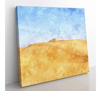 Sand Dunes in Southern California Painting Modern Canvas Wall Art Print Ready to Hang, Framed Picture for Living Room Bedroom Home Office Décor, 50x50 cm (20x20 Inch)