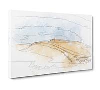 Sand Dunes In Southern California Sketch Modern Art Canvas Wall Art Print Ready to Hang, Framed Picture for Living Room Bedroom Home Office Décor, 20x14 Inch (50x35 cm)