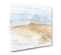 Sand Dunes in Southern California Sketch Modern Canvas Wall Art Print Ready to Hang, Framed Picture for Living Room Bedroom Home Office Décor, 20x20 Inch (50x50 cm)