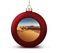 Sand Dunes In The Sahara Desert Christmas Tree Ornaments 4CM Shatterproof Pc Plastic Balls with Lanyard Baubles Hanging Christmas Ball Ornaments for Xmas Tree Holiday Party Wedding Home Decorations