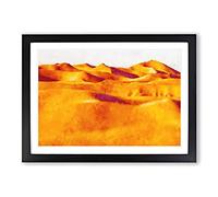 Sand Dunes of Iran Painting Framed Print | A2 Black Framed Wall Art | Ready to Hang | Modern Historical Picture | Living Room Bedroom Lounge Office