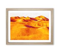 Sand Dunes Of Iran Painting Modern Art Framed Print | A2 Oak Framed Wall Art | Ready to Hang | Modern Historical Picture | Living Room Bedroom Lounge Office