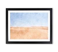 Sand Dunes Of Morocco Painting Modern Art Framed Wall Art Print, Ready to Hang Picture for Living Room Bedroom Home Office Décor, Black A4 (34 x 25 cm)