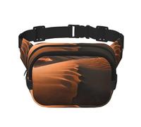 Sand Dunes Print Fashion Waist Packs Square Layer Waist Bag Black Belt Bag with Adjustable Strap, Black, One Size