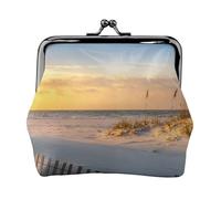 Sand Dunes Print Print Coin Purse for Men Women Leather Kiss Lock Small Pouch Coin Wallet