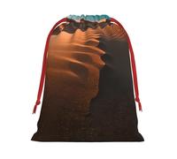 Sand Dunes print Super soft velvet drawstring storage bag, fit for Halloween promotion multifunctional bag