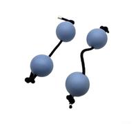 Sand Eggs Shaker Pair - African Asalato Rhythm Instrument with Adjustable Strap, 5cm Percussion Ball for Hand Drumming, Blue and White(BLUE)